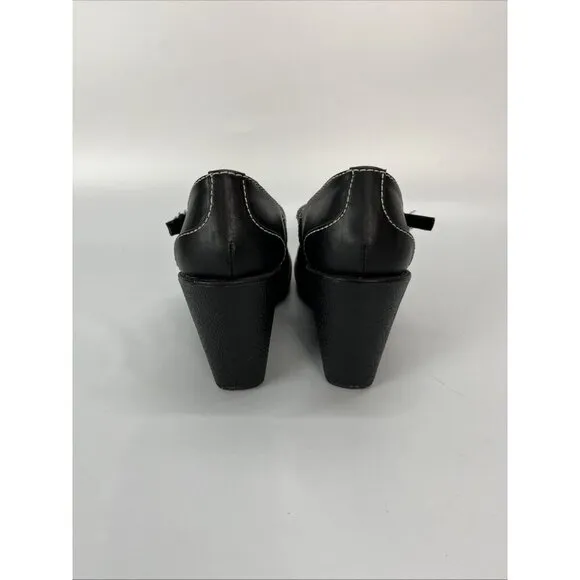 No Boundaries Mary Jane Wedge Shoes Womens 8 Black Phoebe Chunky Y2K