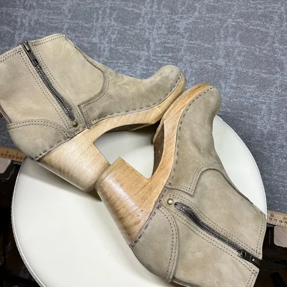 No.6 Leather Suede Buckle Heel Boho Midi Zipper Boot Womens Eu 40