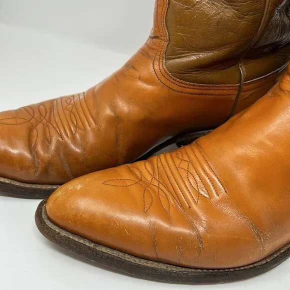 Nocona 4760 Vintage Rare Women's Leather Two Tone Cowboy Western Boots 9.5D