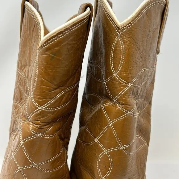 Nocona 4760 Vintage Rare Women's Leather Two Tone Cowboy Western Boots 9.5D