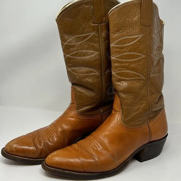 Nocona 4760 Vintage Rare Women's Leather Two Tone Cowboy Western Boots 9.5D