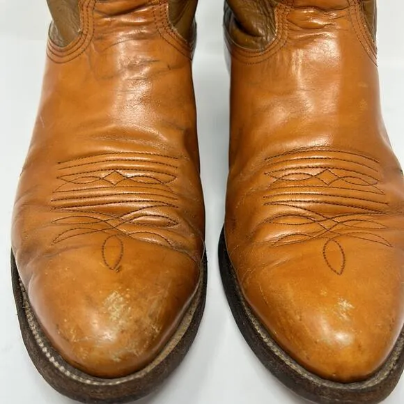 Nocona 4760 Vintage Rare Women's Leather Two Tone Cowboy Western Boots 9.5D