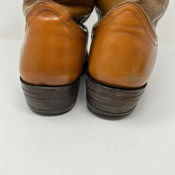 Nocona 4760 Vintage Rare Women's Leather Two Tone Cowboy Western Boots 9.5D