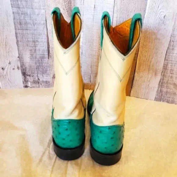 NOCONA | Green/Teal Ostrich Boots Unisex sz 6.5