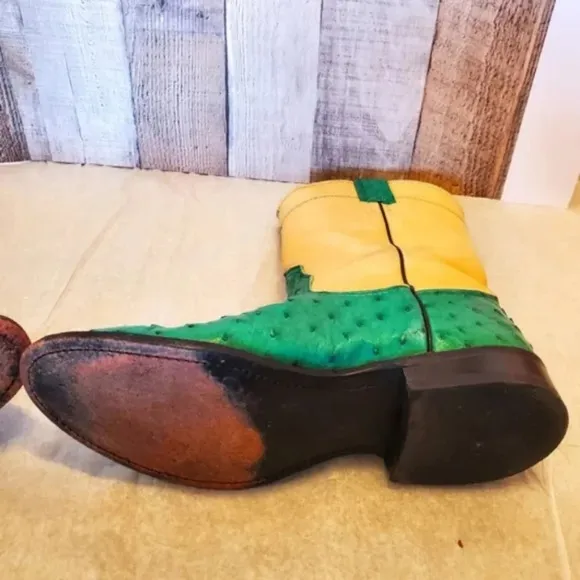 NOCONA | Green/Teal Ostrich Boots Unisex sz 6.5