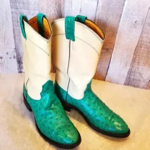 NOCONA | Green/Teal Ostrich Boots Unisex sz 6.5