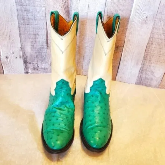 NOCONA | Green/Teal Ostrich Boots Unisex sz 6.5
