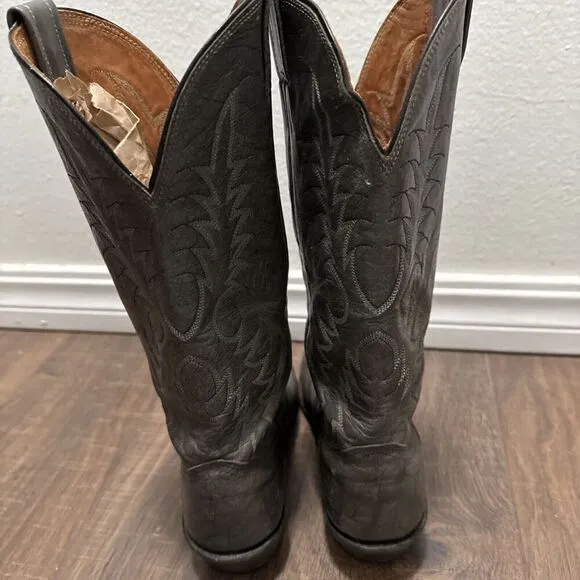 NOCONA Mens Size 7.5D Vintage Gray Leather Cowboy Western Boots Rodeo