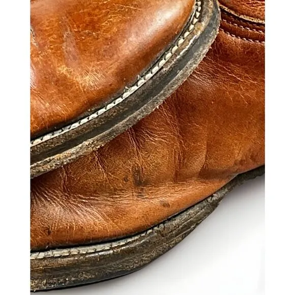NOCONA Mens Size 9 D Brown Leather Cowboy Western Boots- Vintage Style #5520C