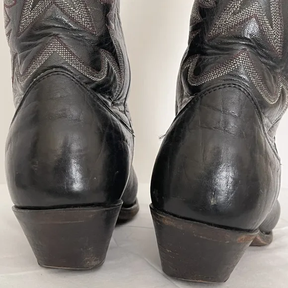 Nocona Size 9 Cowhide &amp; Leather Cowboy Boots - Vintage
