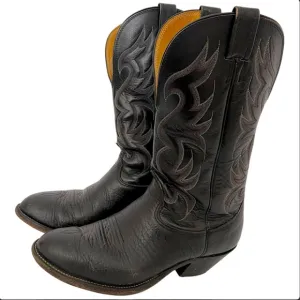 Nocona Size 9 Cowhide &amp; Leather Cowboy Boots - Vintage
