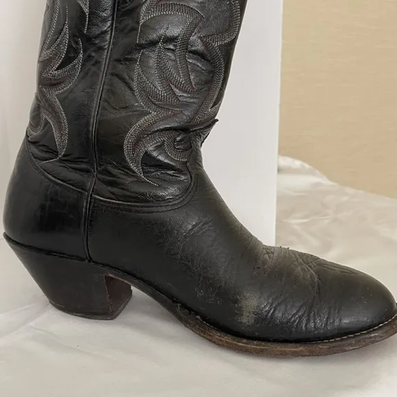 Nocona Size 9 Cowhide &amp; Leather Cowboy Boots - Vintage