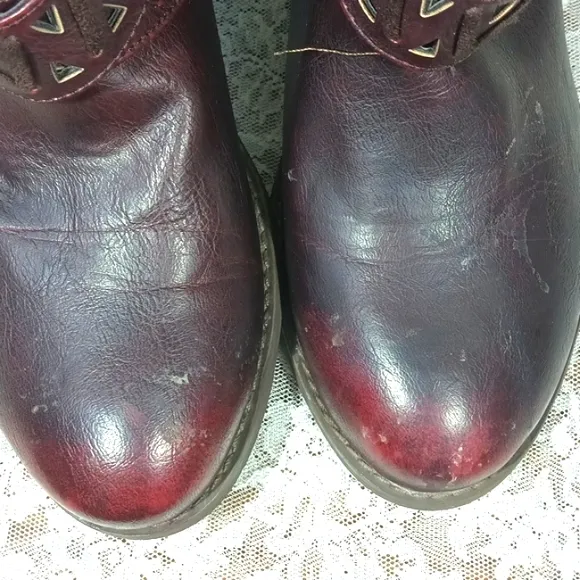 Not Rated | Wine Side-Tie Beautiful Ankle Boots Boho Booties Size 8.5