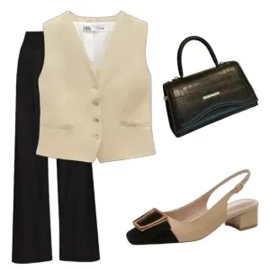 Nude Black Gold Minimalist Block Heels Squared Toe Dress Slingback Shoes
