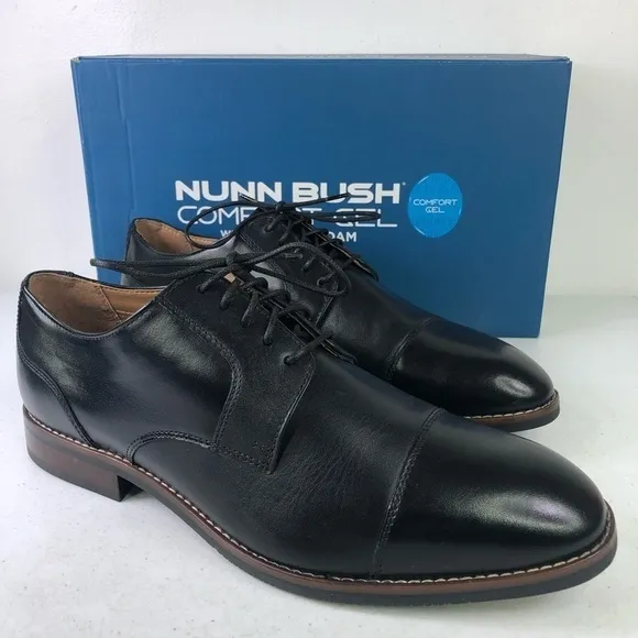 Nunn Bush Fifth Avenue Flex Black Leather Oxford Dress Shoes
