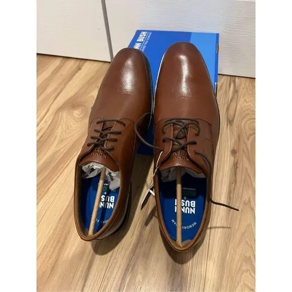 Nunn Bush Baxter Oxford Lace Up Leather Dress Shoes Comfort Cognac Brown Sz 12