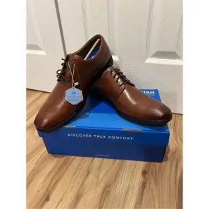 Nunn Bush Baxter Oxford Lace Up Leather Dress Shoes Comfort Cognac Brown Sz 12