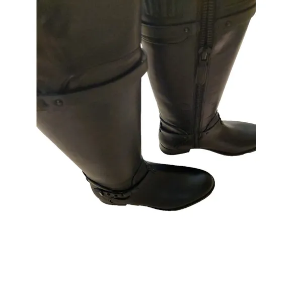 NWOB - BCBGMAXAZARIA Black Calf Leather Riding Boots Retail $398 Size 6.5