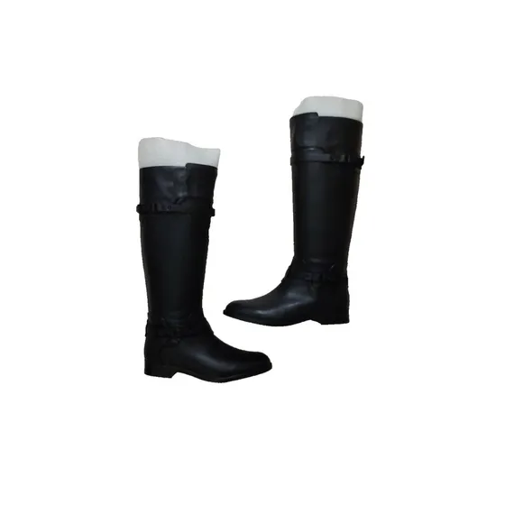 NWOB - BCBGMAXAZARIA Black Calf Leather Riding Boots Retail $398 Size 6.5