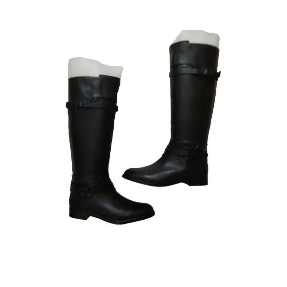 NWOB - BCBGMAXAZARIA Black Calf Leather Riding Boots Retail $398 Size 6.5
