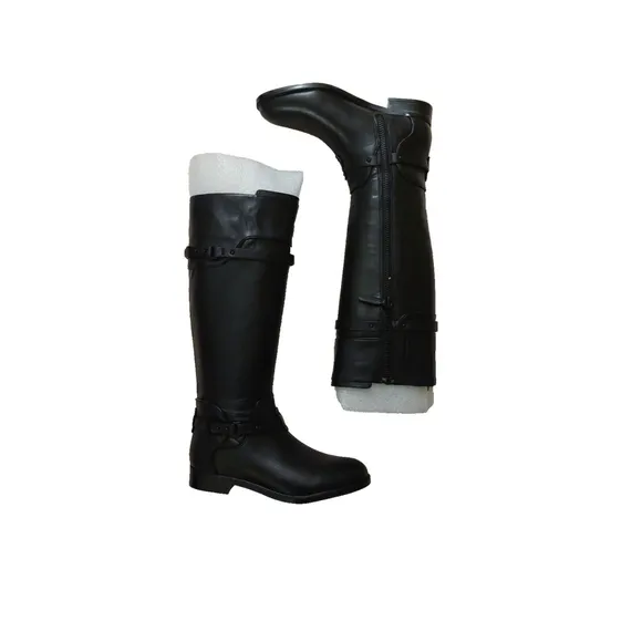 NWOB - BCBGMAXAZARIA Black Calf Leather Riding Boots Retail $398 Size 6.5
