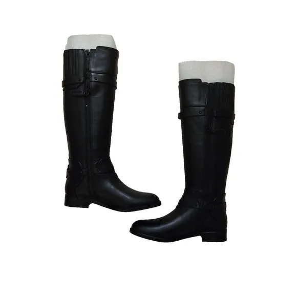 NWOB - BCBGMAXAZARIA Black Calf Leather Riding Boots Retail $398 Size 6.5