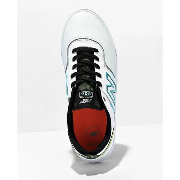 NWOB New Balance Numeric 306 Jamie Foy White &amp; Baby Blue Skate Shoes - Size 10.5