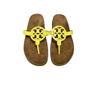 NWOB Tory Burch Miller Cloud Sandals - Yellow Leather Thong‎ Sandals 8.5