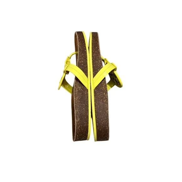 NWOB Tory Burch Miller Cloud Sandals - Yellow Leather Thong‎ Sandals 8.5