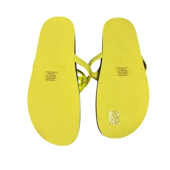 NWOB Tory Burch Miller Cloud Sandals - Yellow Leather Thong‎ Sandals 8.5
