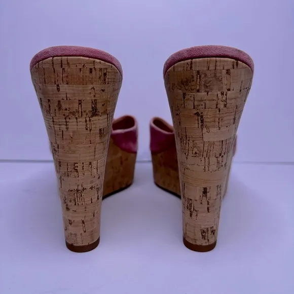 NWOB Veronica Beard Donata Suede Wedge Sandals, Size 10