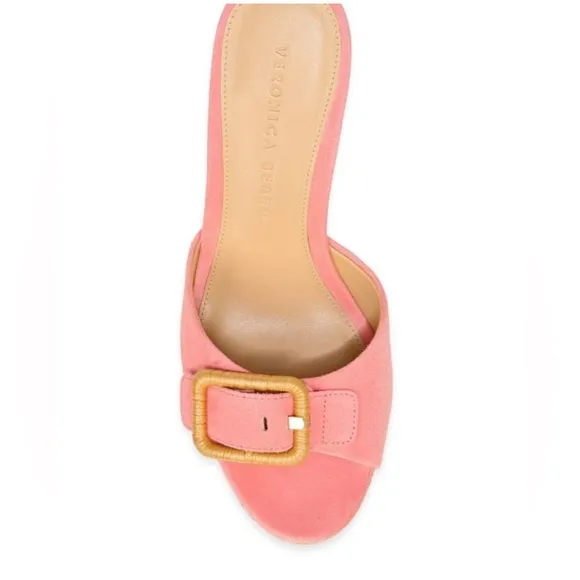 NWOB Veronica Beard Donata Suede Wedge Sandals, Size 10