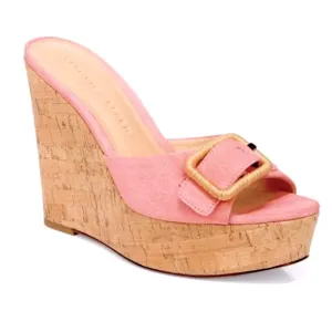 NWOB Veronica Beard Donata Suede Wedge Sandals, Size 10