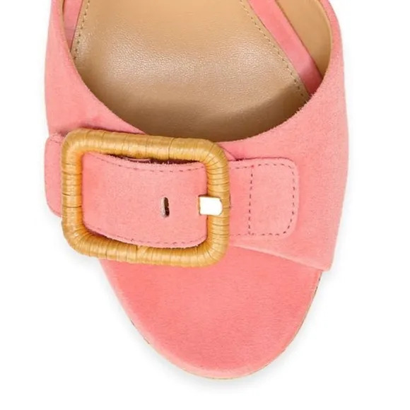 NWOB Veronica Beard Donata Suede Wedge Sandals, Size 10