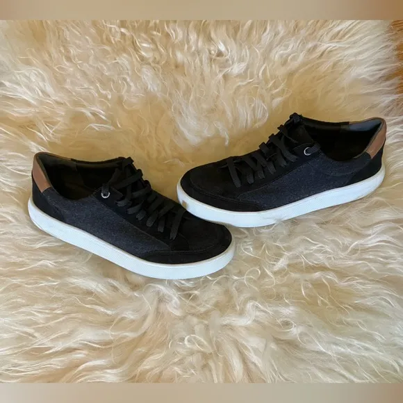 NWOB Vince Dawson Mixed LeatherSneakers in Charcoal Sz 8 (US) 41 (EU).