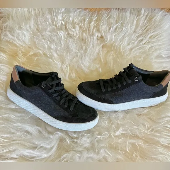 NWOB Vince Dawson Mixed LeatherSneakers in Charcoal Sz 8 (US) 41 (EU).