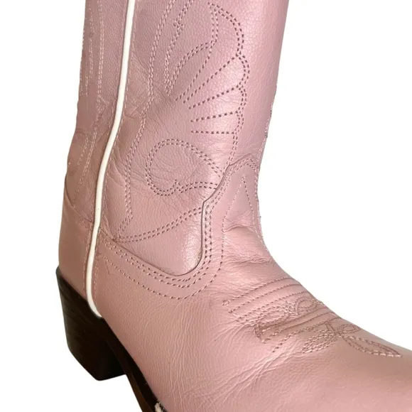 NWOB Vintage Masterson Boots Co. Pink Leather Cowgirl Boots. Size 12.5