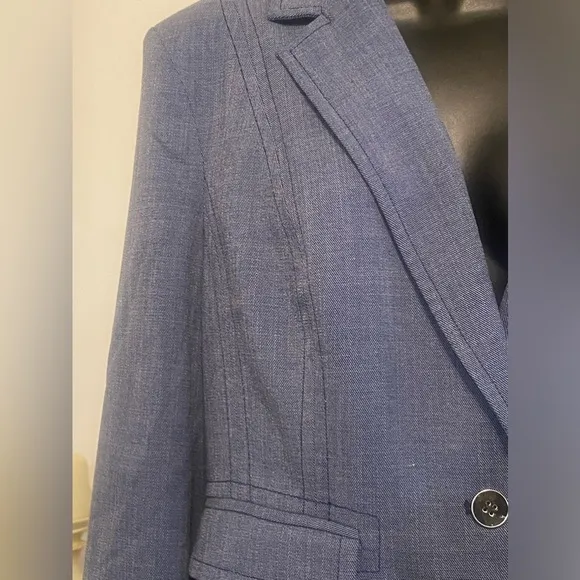 NWOT- 7th Avenue Design Studio Chambray Jacket Blazer. Color: Blue. Size: 14