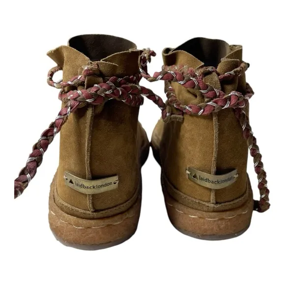 NWOT Anthropolgie x Laidback London Women’s Argo Lace Saffron Suede Ankle Boots