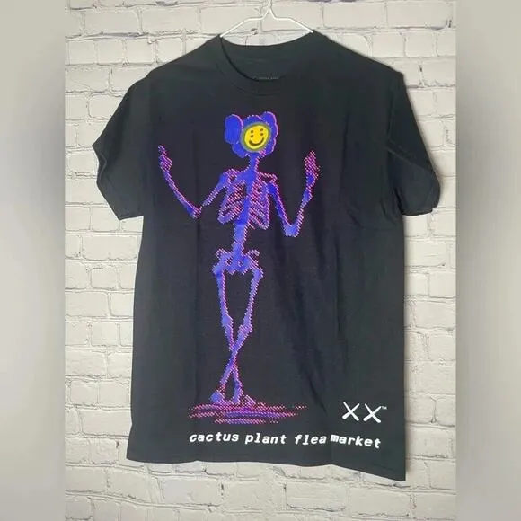 NWOT CACTUS PLANT FLEA MARKET x KAWSCPFM Collab Black Short Sleeve T-Shirt S