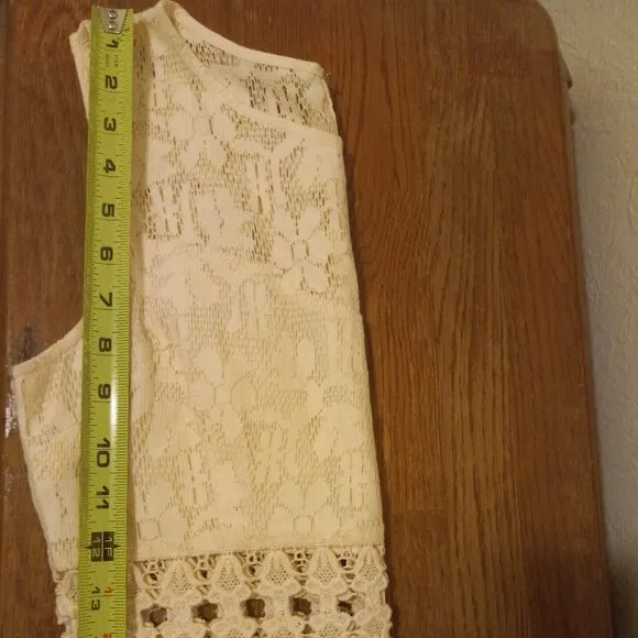 NWOT Free People Ivory/Cream Lace &amp; Crochet 2 Piece Look Mini Dress