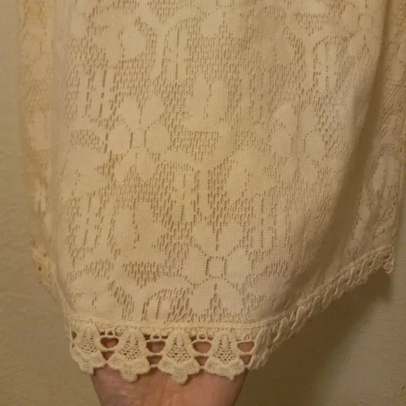 NWOT Free People Ivory/Cream Lace &amp; Crochet 2 Piece Look Mini Dress