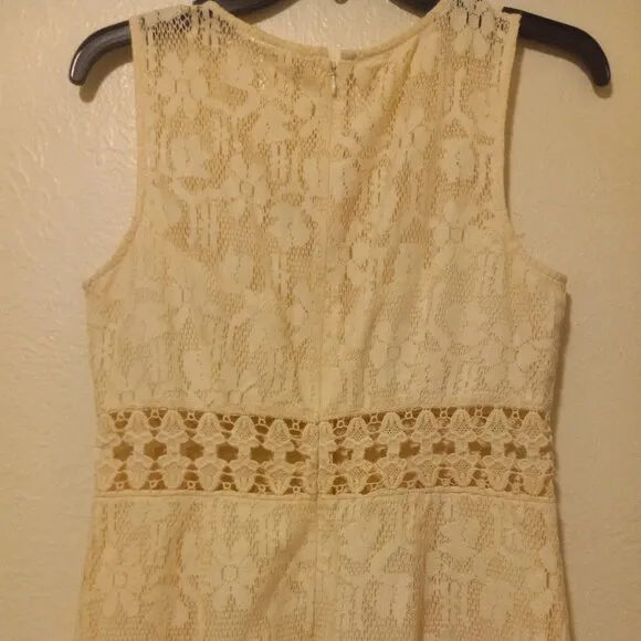 NWOT Free People Ivory/Cream Lace &amp; Crochet 2 Piece Look Mini Dress