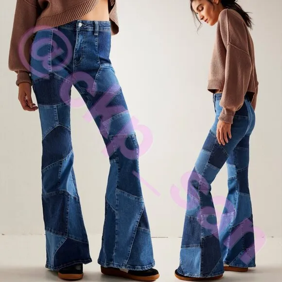 NWOT Free People No Boundaries Pieced Jeans Sz 30