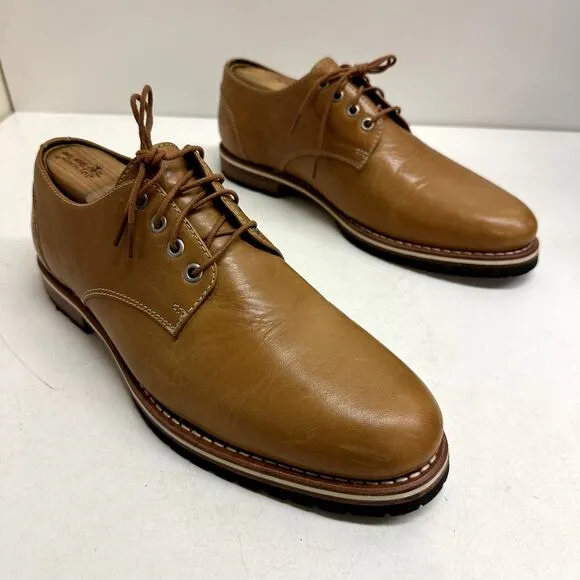 NWOT Helm Nils Blucher Derby Tan Box Leather Made in Brazil US Men's Size 11