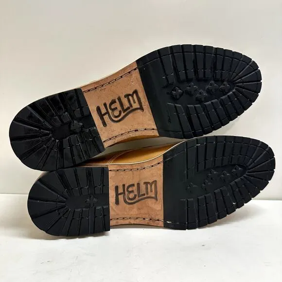 NWOT Helm Nils Blucher Derby Tan Box Leather Made in Brazil US Men's Size 11