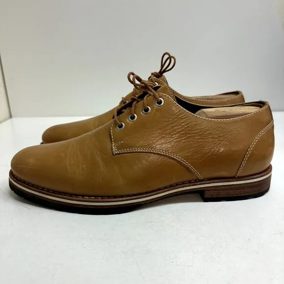 NWOT Helm Nils Blucher Derby Tan Box Leather Made in Brazil US Men's Size 11