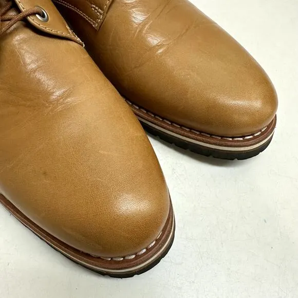 NWOT Helm Nils Blucher Derby Tan Box Leather Made in Brazil US Men's Size 11