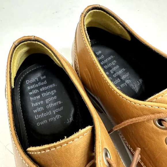 NWOT Helm Nils Blucher Derby Tan Box Leather Made in Brazil US Men's Size 11