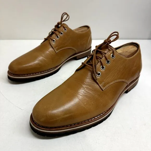NWOT Helm Nils Blucher Derby Tan Box Leather Made in Brazil US Men's Size 11